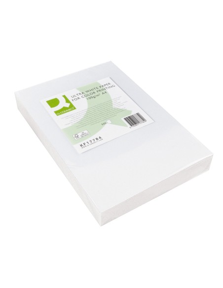 Papel fotocopiadora q-connect ultra white din a4 100 gramos paquete de 500 hojas