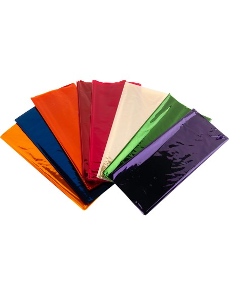 Papel celofan liderpapel 50x70 cm 22g/m2 bolsa de 10 hojas colores surtidos