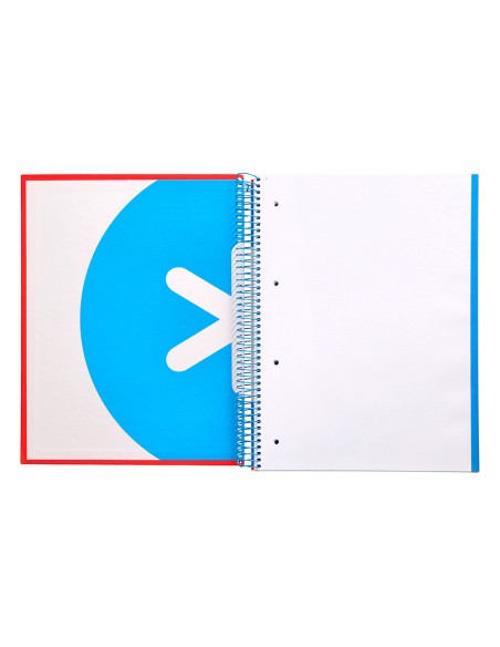 Cuaderno espiral a4 micro antartik tapa forrada 120h 90 gr cuadro 5mm 5 bandas 4 taladros colores surtidos