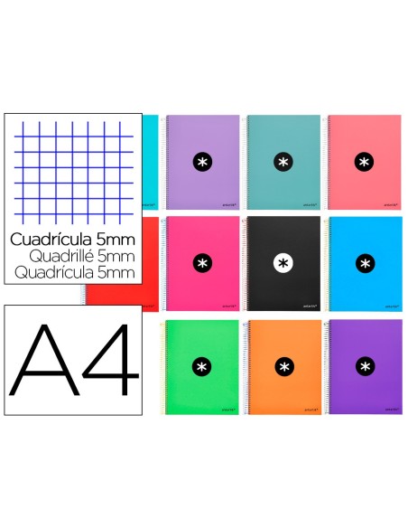 Cuaderno espiral a4 micro antartik tapa forrada...