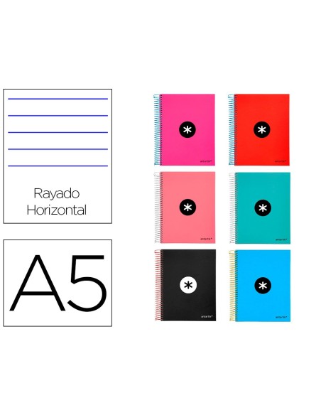 Cuaderno espiral a5 micro antartik tapa forrada...