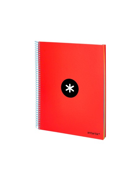 Cuaderno espiral a4 micro antartik tapa forrada 120h 90 gr horizontal 5 bandas 4 taladros colores surtidos