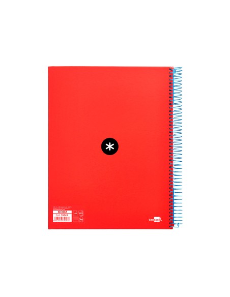 Cuaderno espiral a4 micro antartik tapa forrada 120h 90 gr horizontal 5 bandas 4 taladros colores surtidos