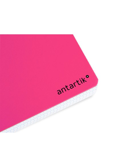 Cuaderno espiral liderpapel a4 micro antartik tapa dura 80h 100 gr cuadro 5mm sin bandas 4 taladros color rosa fluor