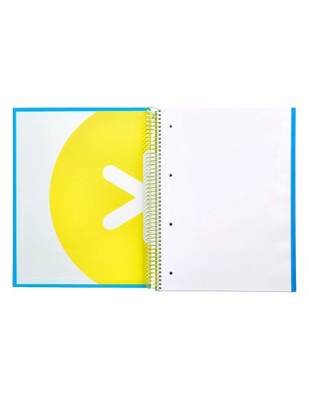 Cuaderno espiral a4 micro antartik tapa forrada 120h 90 gr liso con bandas 4 taladros color azul