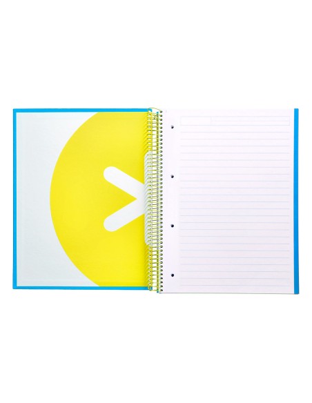 Cuaderno espiral a4 micro antartik tapa forrada 120h 90 gr horizontal 5 bandas 4 taladros color azul