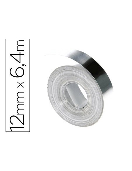 Cinta dymo acero inoxidable 12mm x 6,40mt sin...