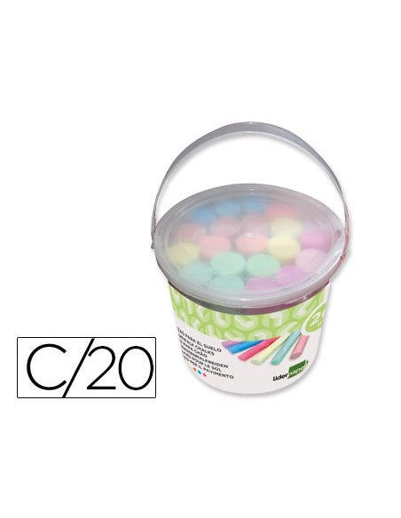 Tiza color liderpapel para suelo cubilete de 20...