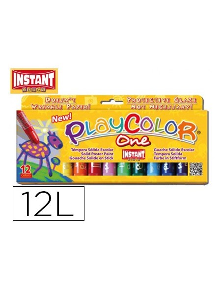 Tempera solida en barra playcolor escolar caja...