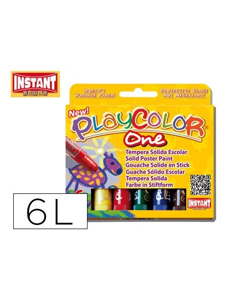 Tempera solida en barra playcolor escolar caja...