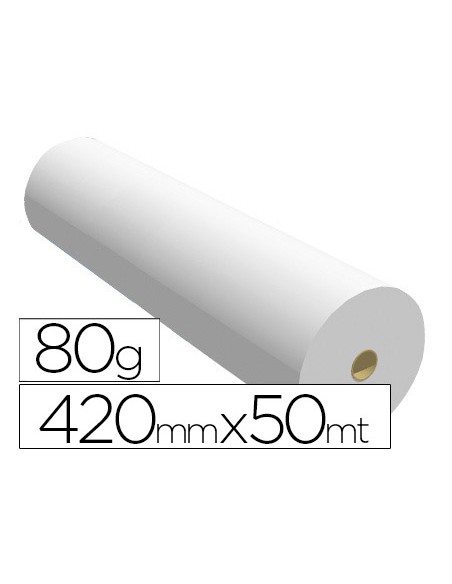 Papel reprografia para plotter 420mmx50mt 80gr impresion ink-jet