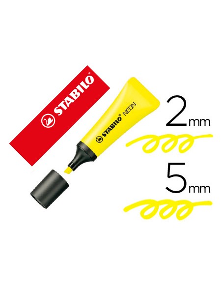 Rotulador stabilo fluorescente 72 amarillo neon