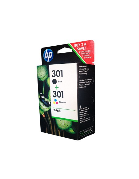Ink jet hp 301 pack con tinta negra y tinta...