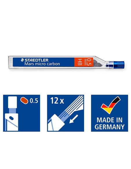 Minas staedtler mars micro grafito 0,5 mm hb...
