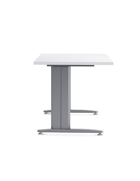 Mesa de oficina rocada metal 2000ac04 aluminio /blanco 120x60 cm