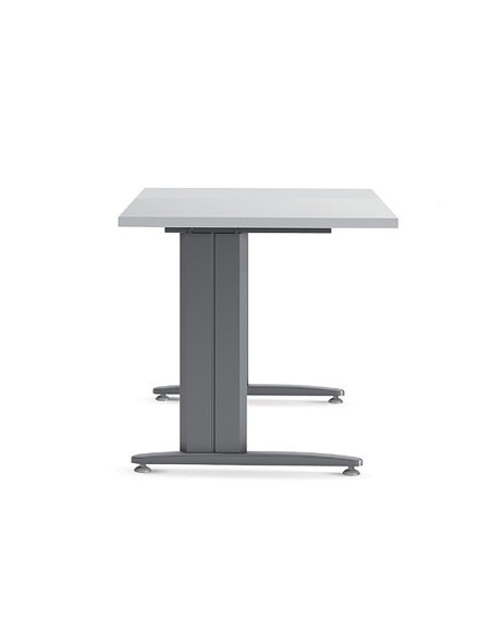 Mesa de oficina rocada metal 2001ac02 aluminio /gris 140x80 cm