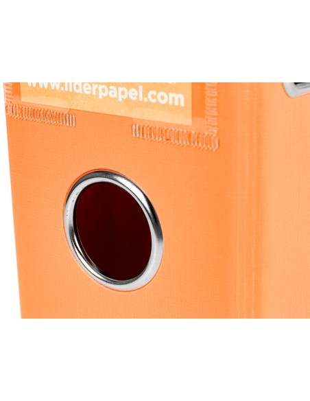 Archivador de palanca liderpapel a4 documenta forrado pvc con rado lomo 75mmnaranja compresor metalico