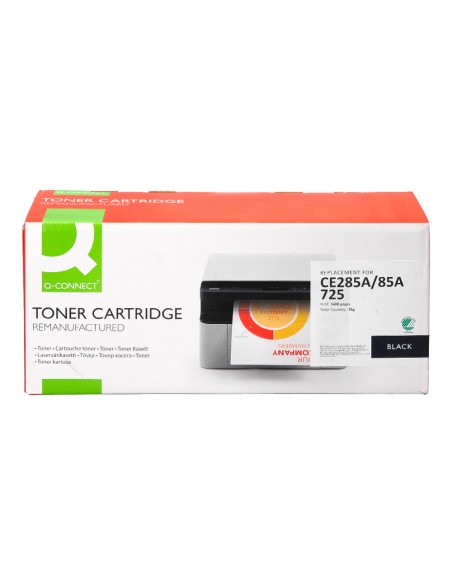Toner q-connect compatible hp ce285a para laserjet p1102/p1102w/m1212nf mfp/m1217nfw mfp/m1132mfp -1.600pag- negro