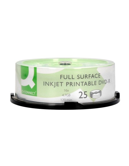 Dvd-r q-connect con superficie 100% imprimible...