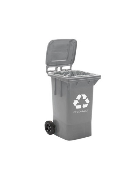 Papelera contenedor q-connect plastico gris...