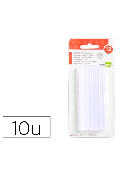Barra termofusible liderpapel de 7 mm de diametro x 100 mm de alto blister de 12 unidades