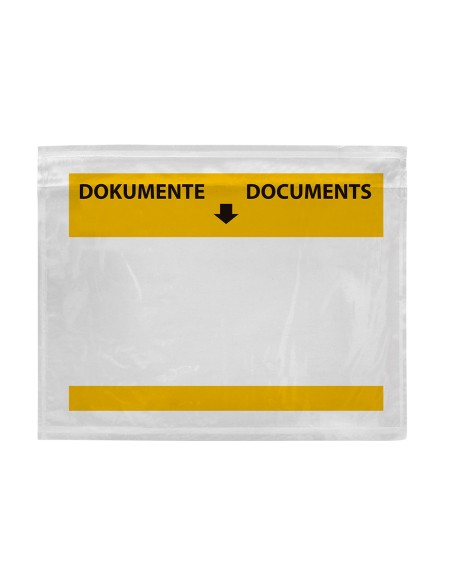 Sobre autoadhesivo q-connect portadocumentos multilingue 165x122 mm ventana transparente paquete de 100