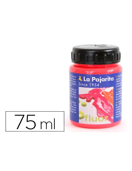 Pintura acrilica la pajarita f-03 rojo amapola fluorescente 75ml
