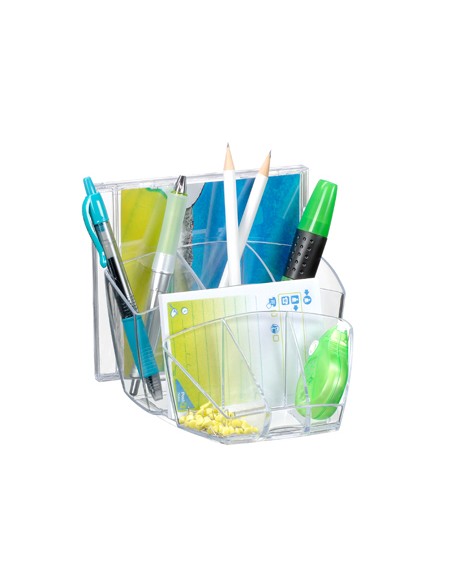 Organizador sobremesa cep con 8 compartimentos plastico transparente