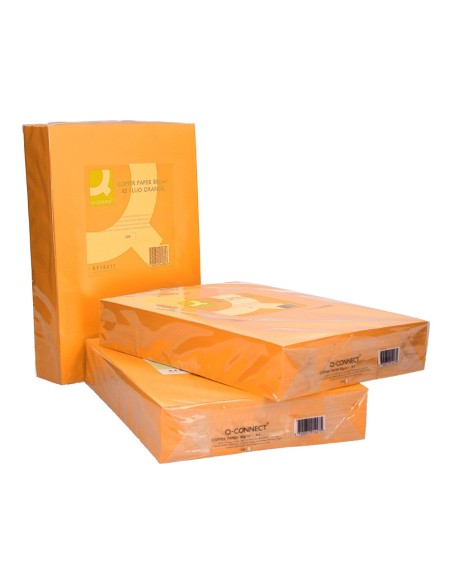 Papel color q-connect din a3 80gr naranja neon...