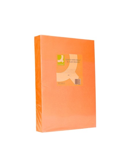Papel color q-connect din a3 80gr naranja neon...