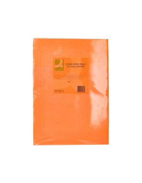 Papel color q-connect din a3 80gr naranja neon...