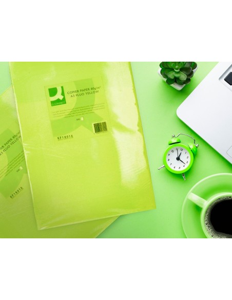 Papel color q-connect din a3 80gr verde neon...