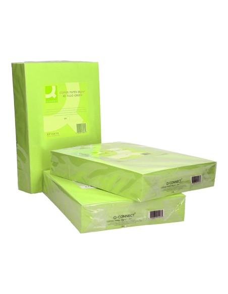 Papel color q-connect din a3 80gr verde neon...
