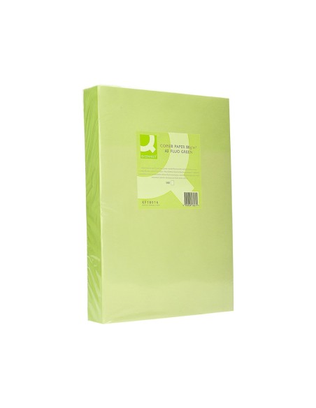 Papel color q-connect din a3 80gr verde neon...