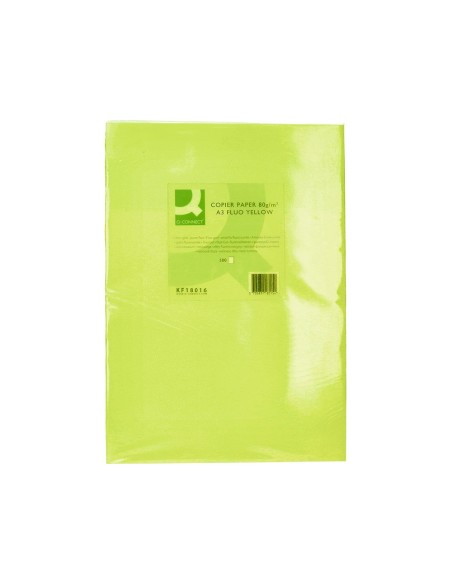 Papel color q-connect din a3 80gr verde neon...