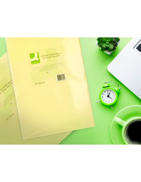 Papel color q-connect din a3 80gr amarillo neon...