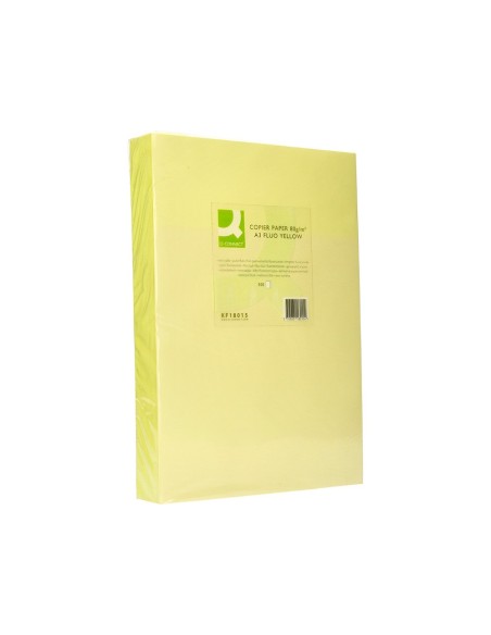 Papel color q-connect din a3 80gr amarillo neon...