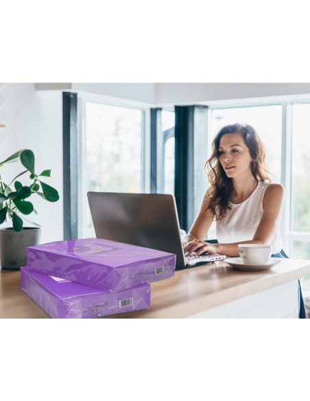 Papel color q-connect din a3 80gr lila paquete...