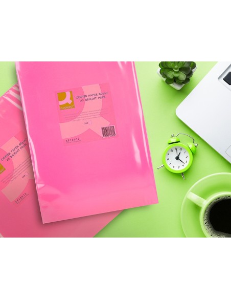 Papel color q-connect din a3 80gr rosa intenso...