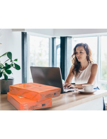 Papel color q-connect din a3 80 gr naranja...