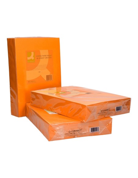 Papel color q-connect din a3 80 gr naranja...