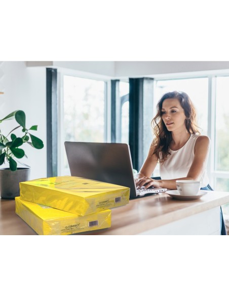Papel color q-connect din a3 80 gr amarillo...