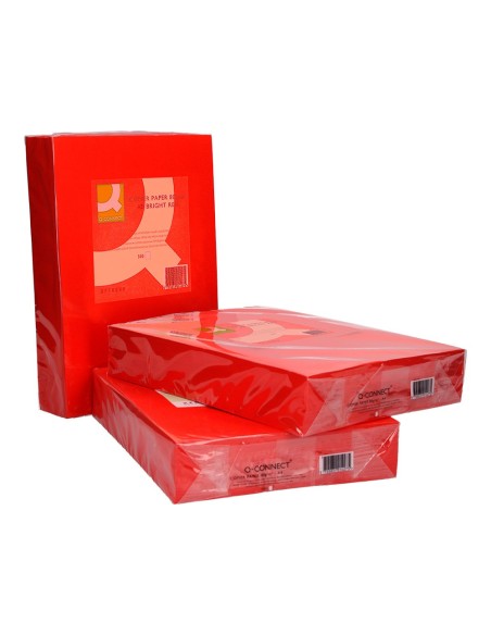 Papel color q-connect din a3 80gr rojo intenso...