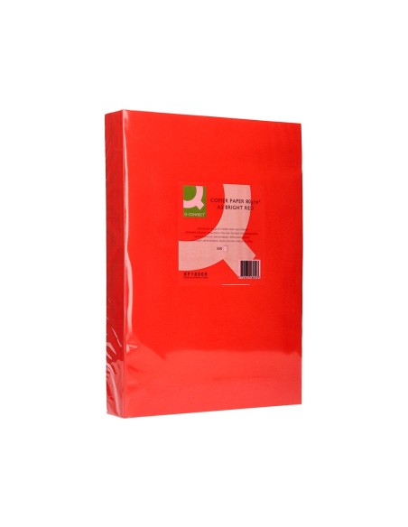 Papel color q-connect din a3 80gr rojo intenso...