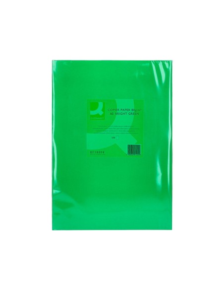 Papel color q-connect din a3 80gr verde intenso...