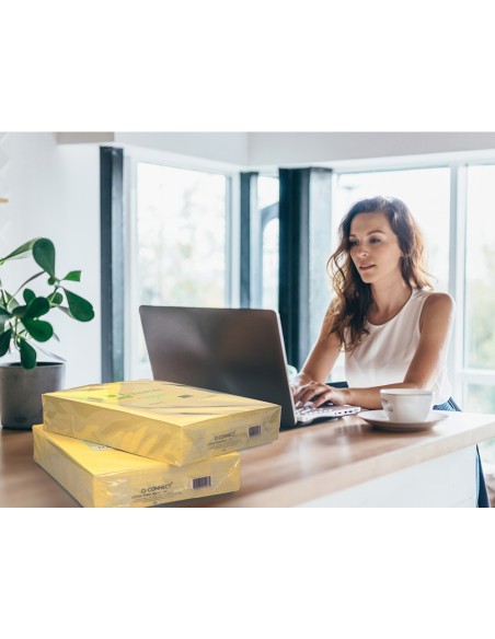 Papel color q-connect din a3 80gr amarillo...