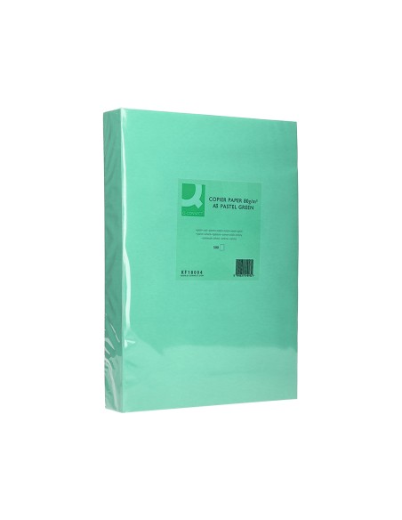 Papel color q-connect din a3 80gr verde paquete de 500 hojas