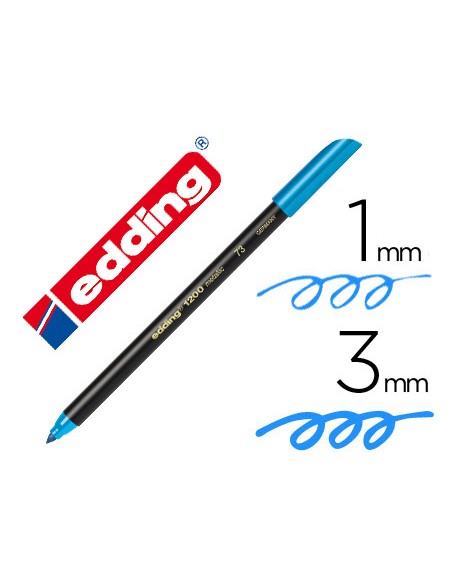 Rotulador edding punta fibra 1200 azul metalizado n 73 punta redonda 1-3 mm