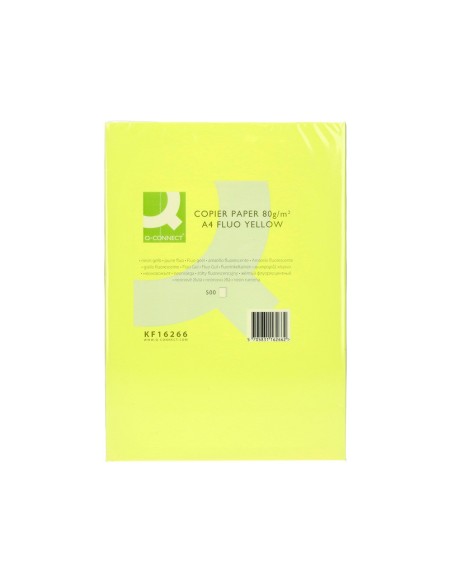 Papel color q-connect din a4 80gr amarillo neon...