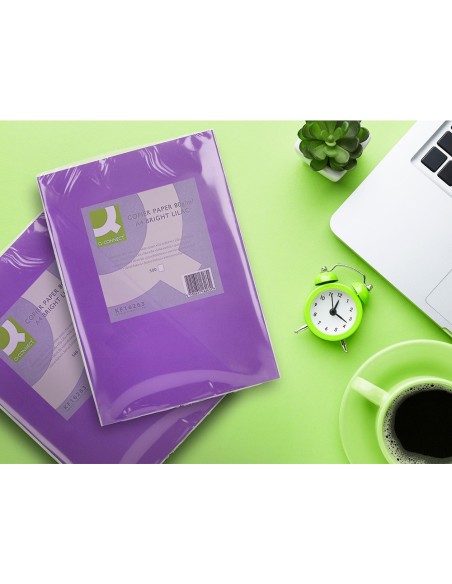 Papel color q-connect din a4 80gr lila intenso...
